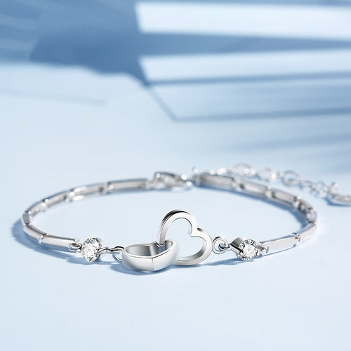 "Inseparable Hearts" Family Ties 925 Silver Bracelet