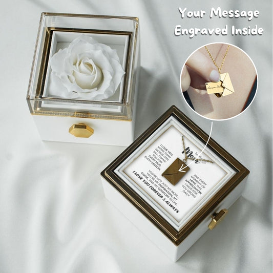 Mother's Love Letter Necklace - Eternal Rose Gift Set