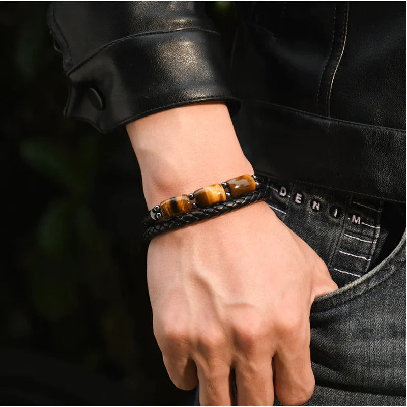 Grandson's Strength & Support Tiger Eye Bracelet