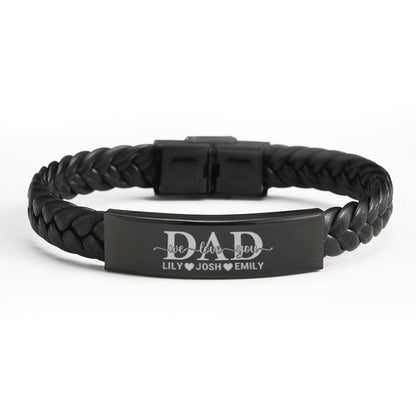 "Dad We Love You" Family Bond Personalized Bracelet Set