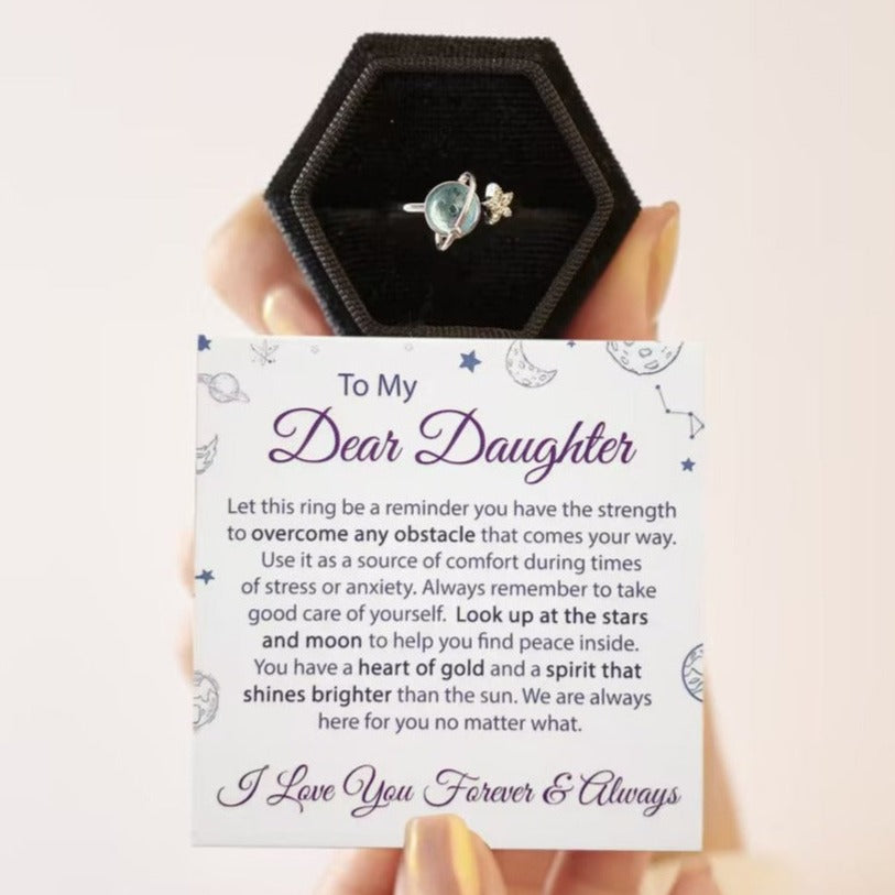 To My Daughter - Stars and Moons Anxiety Ring Gift Set