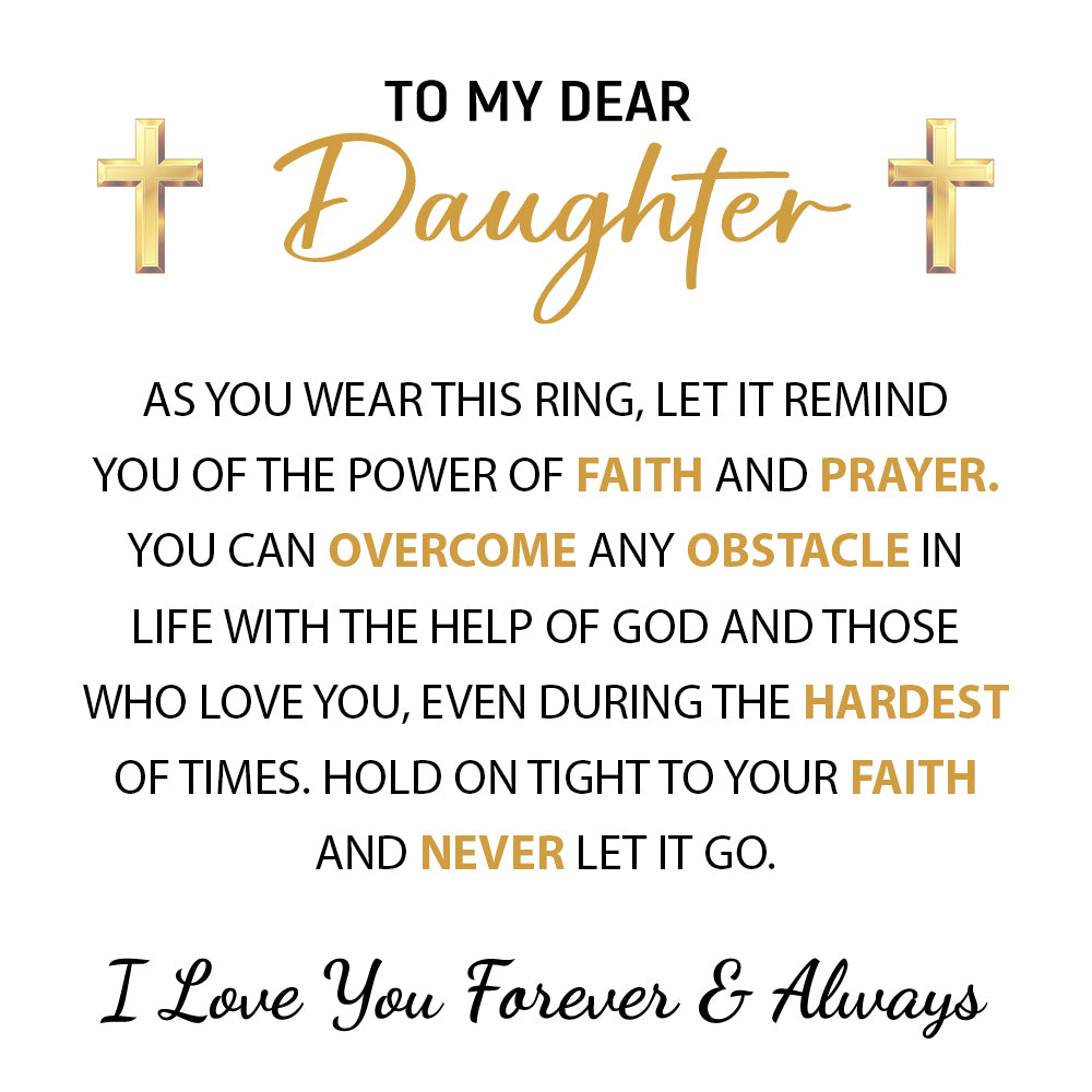To My Daughter "Hold On To Your Faith" - Ring Gift Set