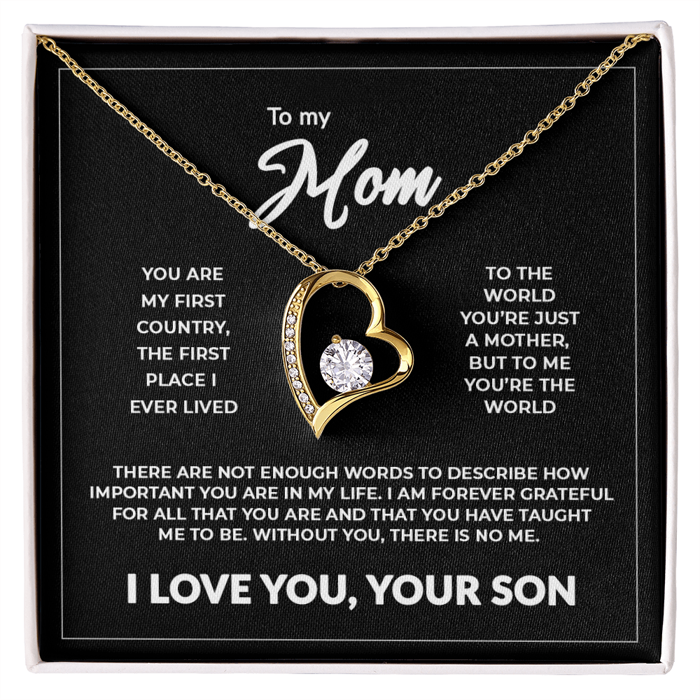 To My Mom - "Without You There Is No Me" Forever Necklace