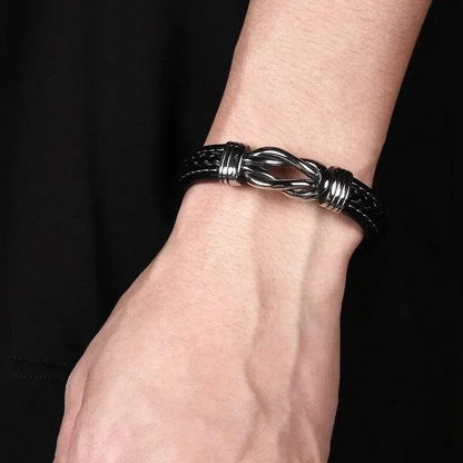 Armbandset "Unendlicher Knoten" für den Sohn + Namensgravur