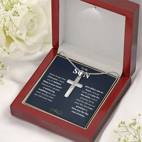 To My Son - Vermächtnis der Liebe Kreuz Halskette Geschenk-Set