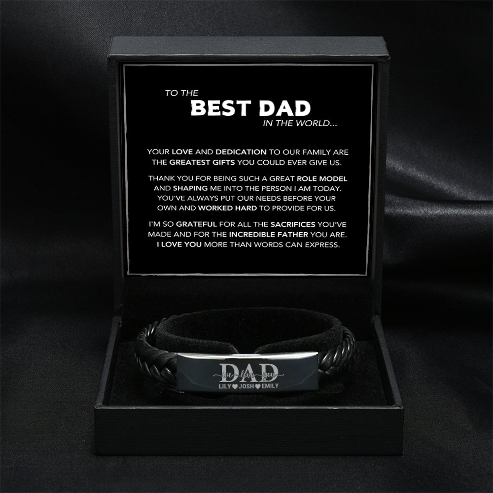 Personalisiertes Armband-Set "Papa wir lieben dich" Familienbande