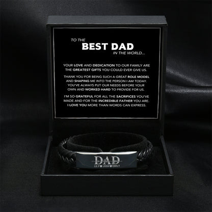 Personalisiertes Armband-Set "Papa wir lieben dich" Familienbande