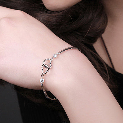 "Untrennbare Herzen" Familienbande 925 Silber Armband