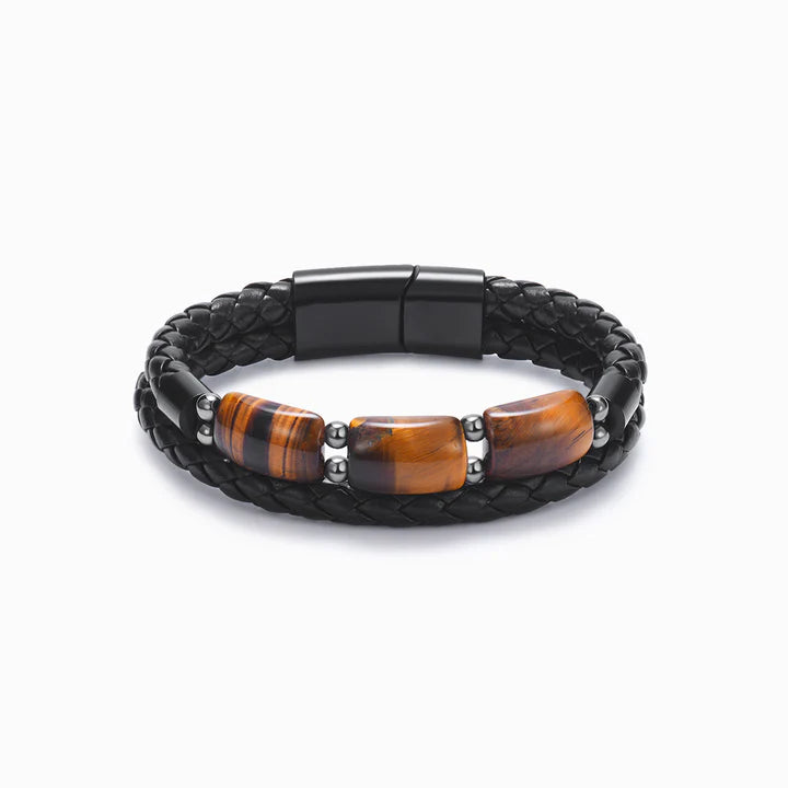 To My Son - Tigerauge Schutz Lederarmband