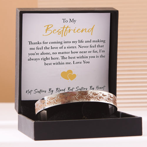 Für meine beste Freundin "Sisters By Heart" - Armband mit Gravur Geschenkset