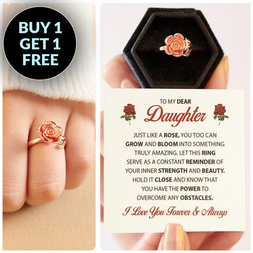 [BUY 1, GET 1 FREE] A Mi Hija "Fuerza y Belleza" - Set de Regalo Anillo de Rosa