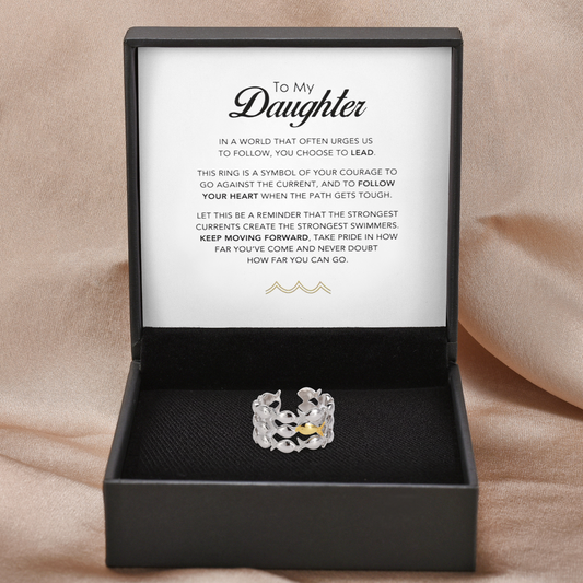 Anillo "Nadar contra corriente" - Para la hija