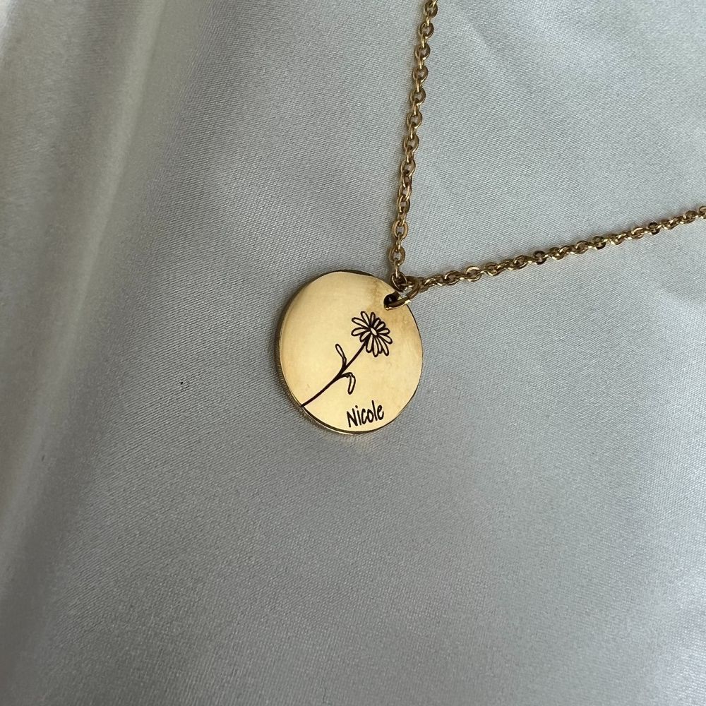 Collar Personalizado Flor de Nacimiento con Caja Forever Rose
