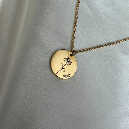 Collar Personalizado Flor de Nacimiento con Caja Forever Rose