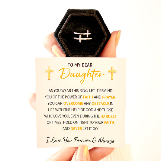 To My Daughter "Hold On To Your Faith" - Set de regalo de anillo