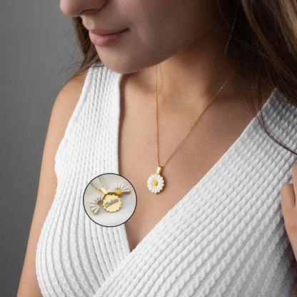 Collier de tournesol personnalisé pour petite-fille avec boîte LED de luxe