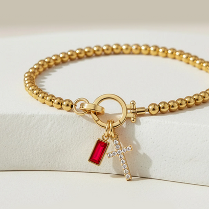 "A ma fille" - Bracelet de foi en forme de croix