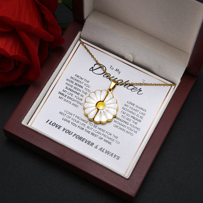 Collier de tournesol personnalisé pour fille avec boîte LED de luxe