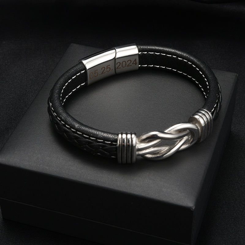 Coffret cadeau de fin d'études - Bracelet nœud infini pour petit-fils