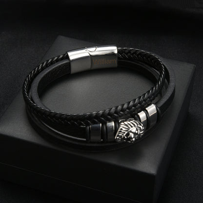 Bracelet de lion personnalisé "Ma fierté en toi" pour fils