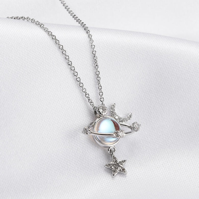 "My Special Star" Collier lune et étoile pour fille avec boîte LED de luxe