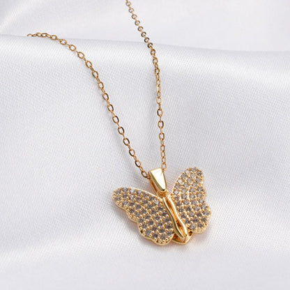 Collier d'ailes de papillon personnalisé pour petite-fille avec boîte LED de luxe