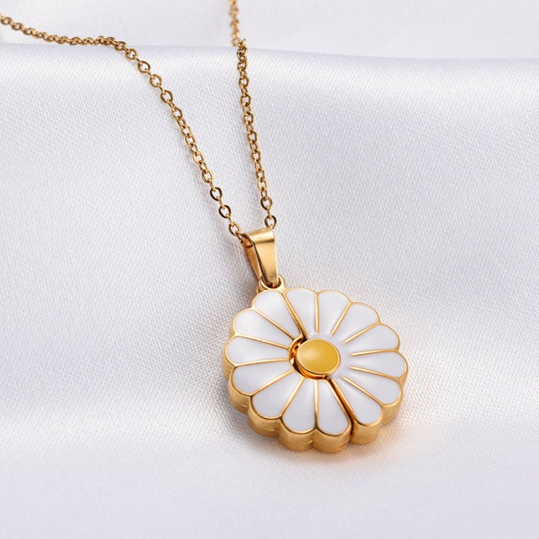 Collier de tournesol personnalisé pour fille avec boîte LED de luxe