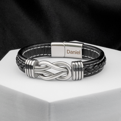 Ensemble de bracelets à nœuds pour petits-fils avec nom gravé