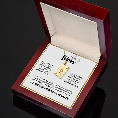 Collier de lettres d'amour "You Mean The World To Me" dans un coffret LED de luxe