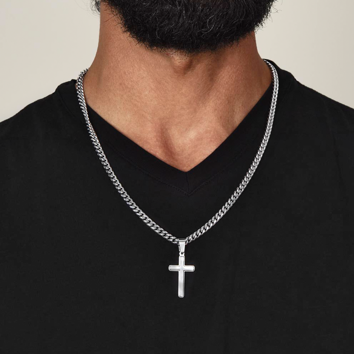 Never Alone - Collier croix pour fils
