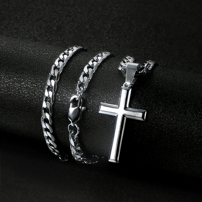 Never Alone - Collier croix pour fils