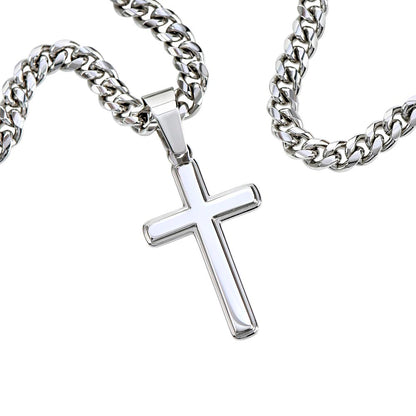 Never Alone - Collier croix pour fils