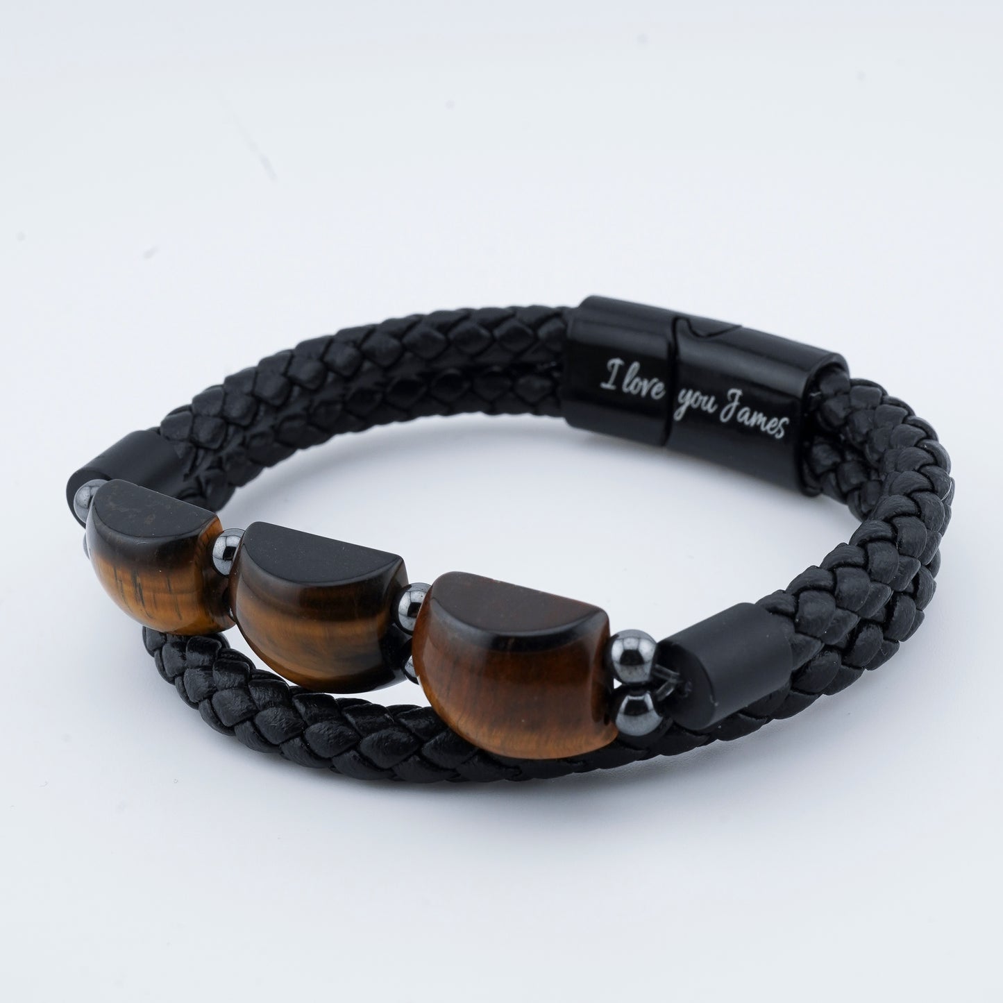 Bracelet d'œil de tigre pour fils