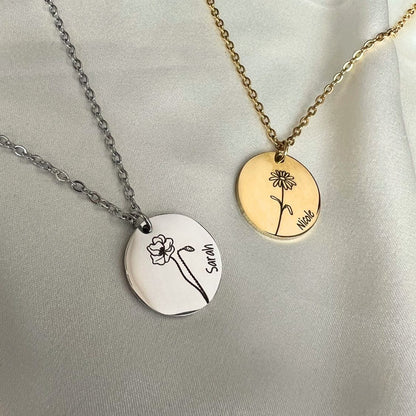 Collier de fleurs de naissance personnalisé "To Mom" avec boîte LED de luxe