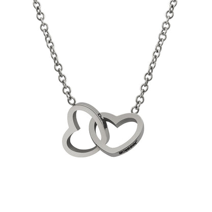 Collier Love's Embrace Daughter Interlocking Heart avec boîte LED de luxe