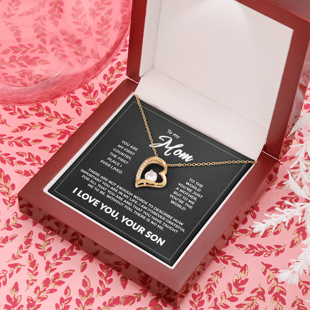 To My Mom - "Without You There Is No Me" Collier éternel