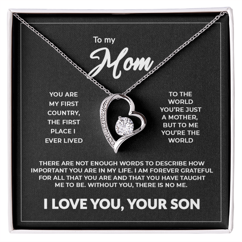 To My Mom - "Without You There Is No Me" Collier éternel