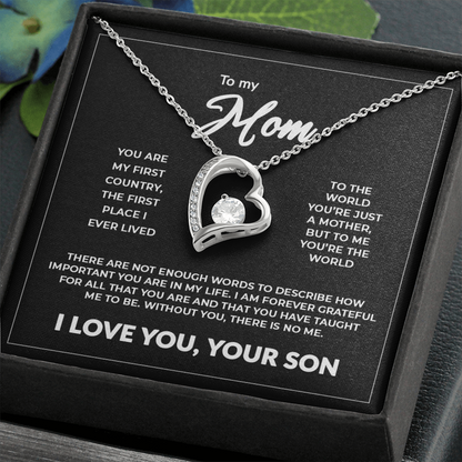 To My Mom - "Without You There Is No Me" Collier éternel