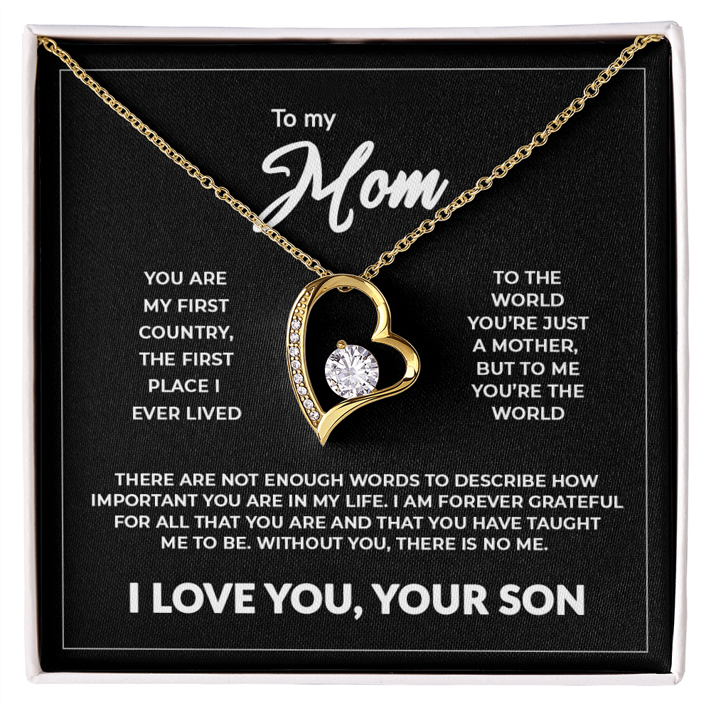 To My Mom - "Without You There Is No Me" Collier éternel