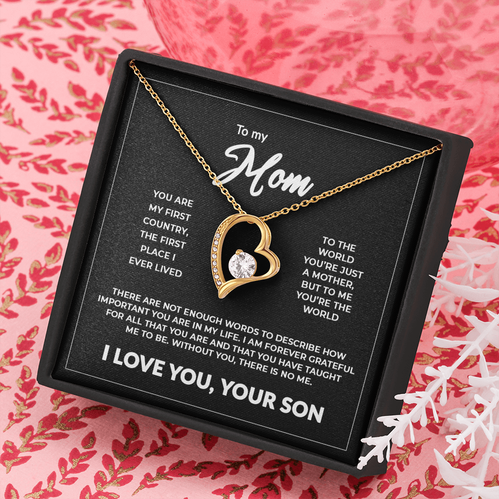 To My Mom - "Without You There Is No Me" Collier éternel