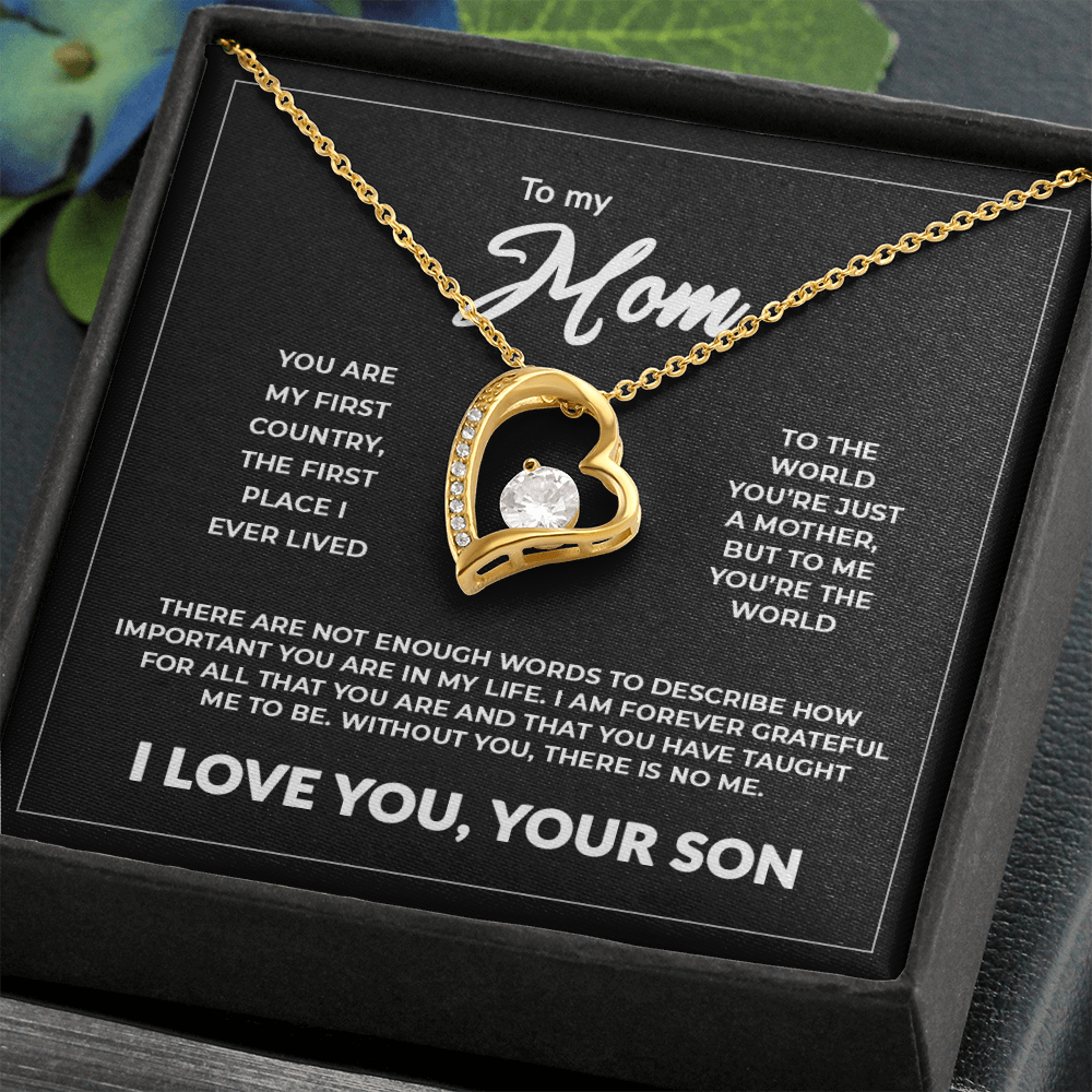 To My Mom - "Without You There Is No Me" Collier éternel